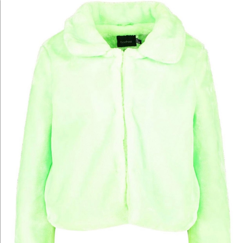 Neon green Faux Fur Jacket